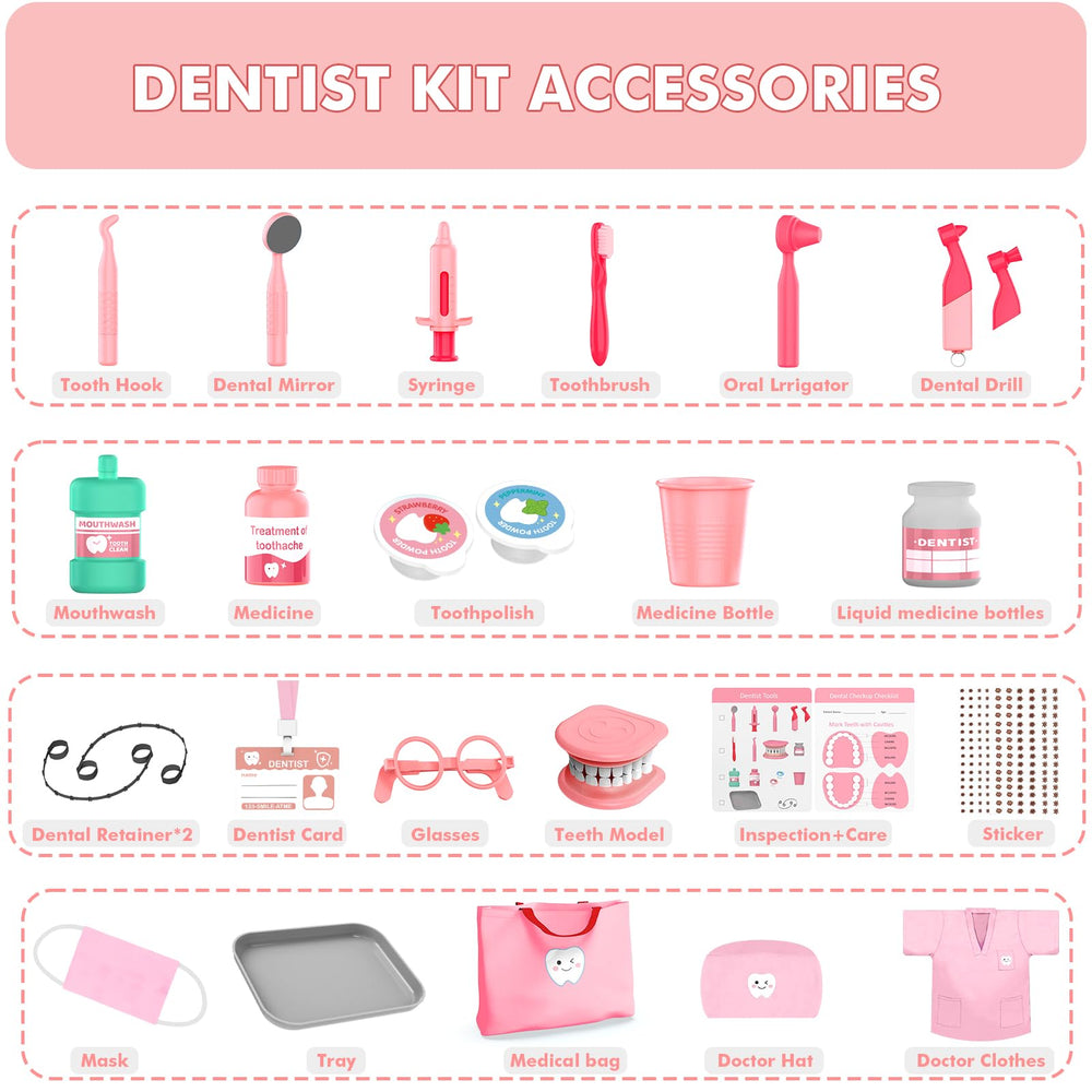 Trulloyoo Dentist Play Set toothbrush encourages brushing practice and hygiene habits