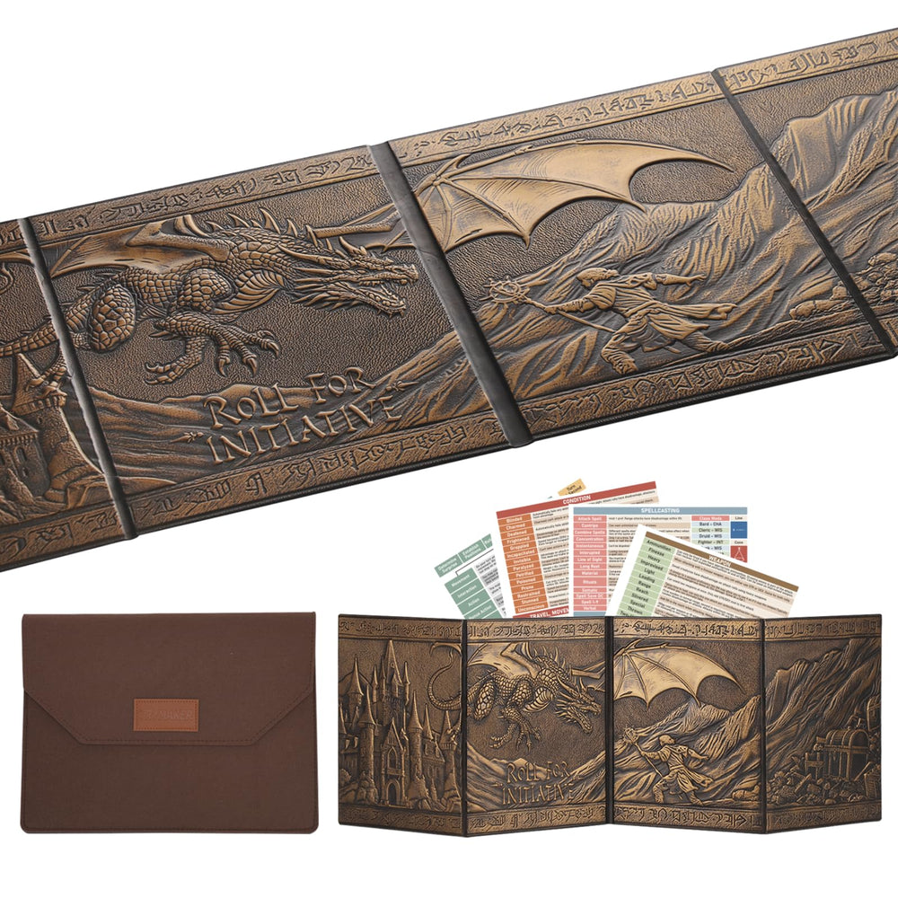 Trymaker DM Screen 5e in faux leather hides notes and maps