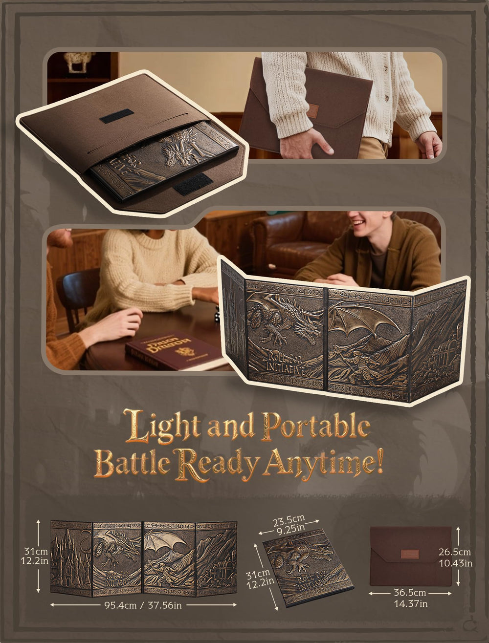 Trymaker DM Screen gift packaging includes rule sheets for new DMs