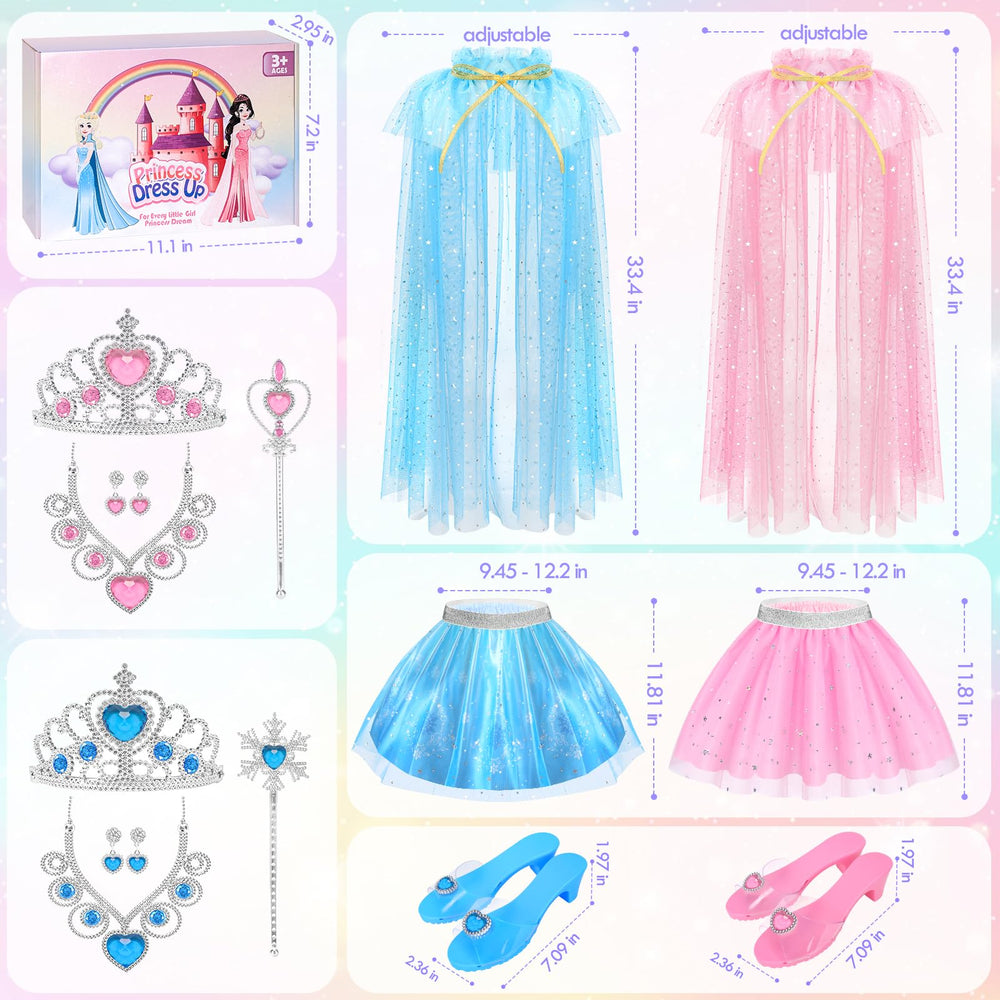 TSDATOWR Princess dress-up accessories kit showing all items included.