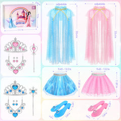 TSDATOWR Princess dress-up accessories kit showing all items included.