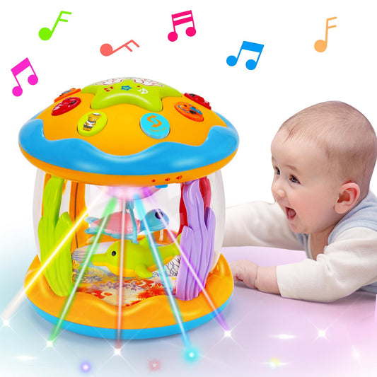 Tsomtto baby musical toy with rotating projector for engaging playtime.