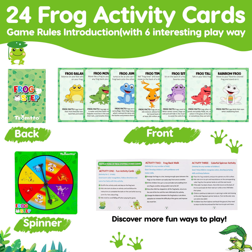 Tsomtto frog spinner included to vary obstacle course challenges.