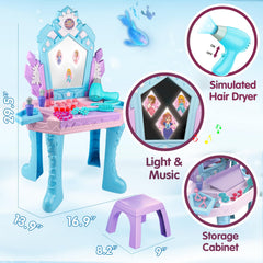 Tsomtto Frozen magic mirror with lights enhances interactive pretend makeup