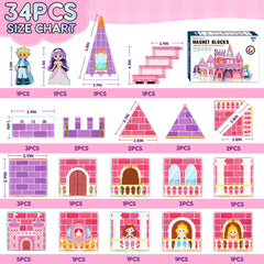 Tsomtto Magnatiles pattern blocks with princess windows for creative storytelling
