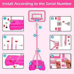 Tsomtto pink hoop ready for outdoor backyard or indoor living room play