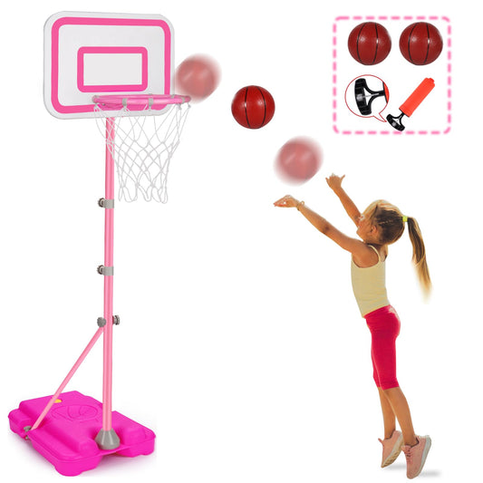 Tsomtto pink toddler hoop with easy base assembly for quick setup