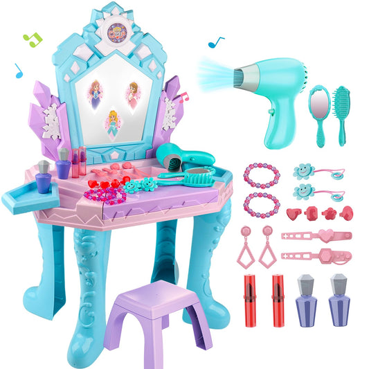 Tsomtto toddler vanity table and chair for imaginative Frozen play