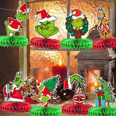 TTDQ Whoville green table decor set adds color to Christmas gatherings.