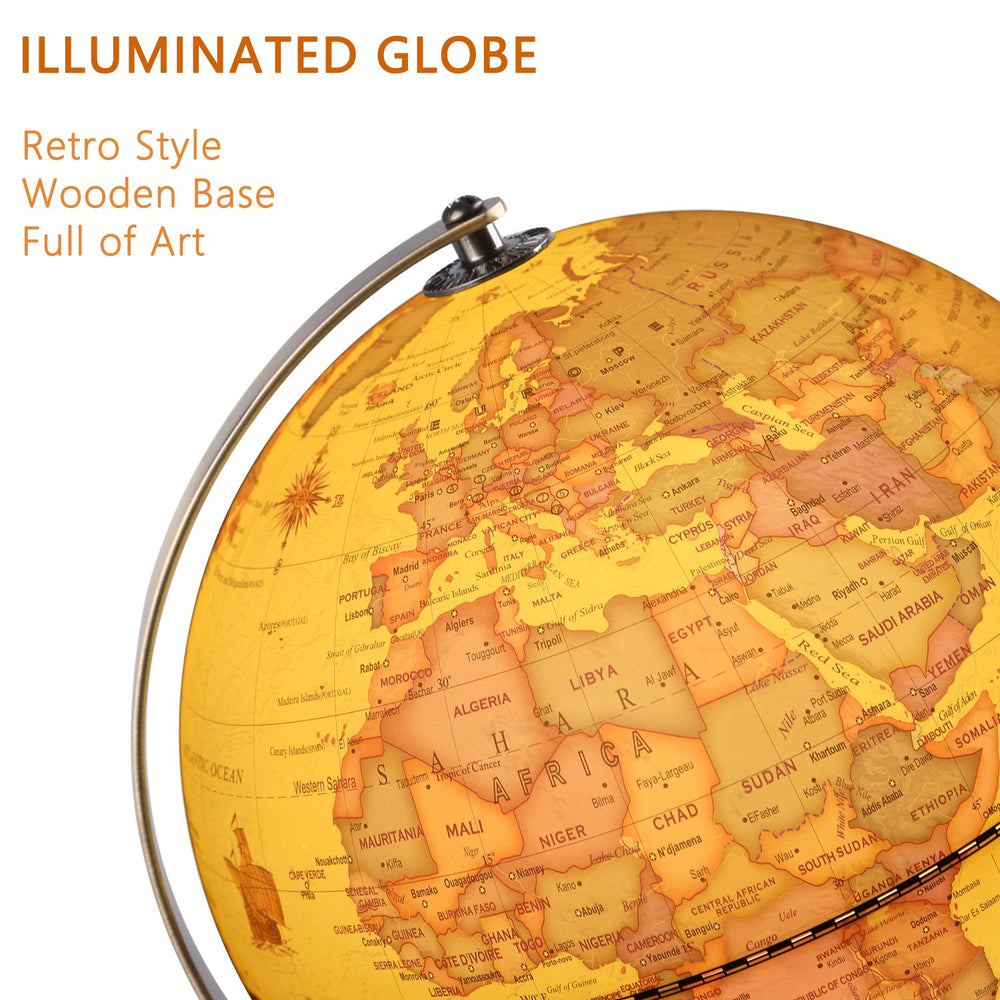 TTKTK antique globe with metal rack adds vintage charm to any space.