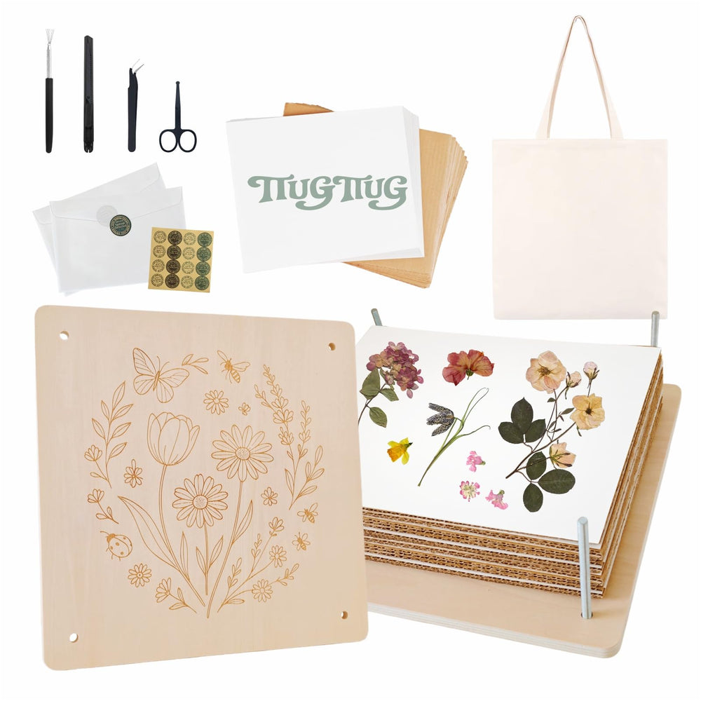 TTUGTTUG Flower Press Kit with 10-layer design preserves large blooms for artful keepsakes.