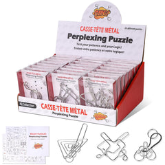 Tuauoe metal puzzles 24-pack in a gift box for portable brain training.