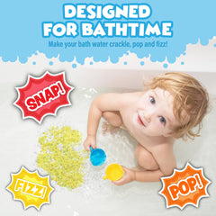 Tub Works Bath Crackles blue-orange pouches create fizzy water for kid-friendly baths