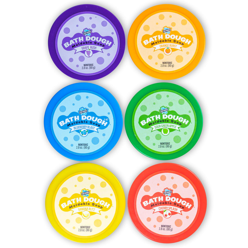 Tub Works Bath Dough scented colors evoke fruity aromas for playful bathtub moments
