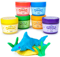 Tub Works Bath Dough variety pack six jars shows vibrant colors for creative tub time