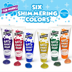 Tub Works gold color bath paint soap sparks shimmer during baths.