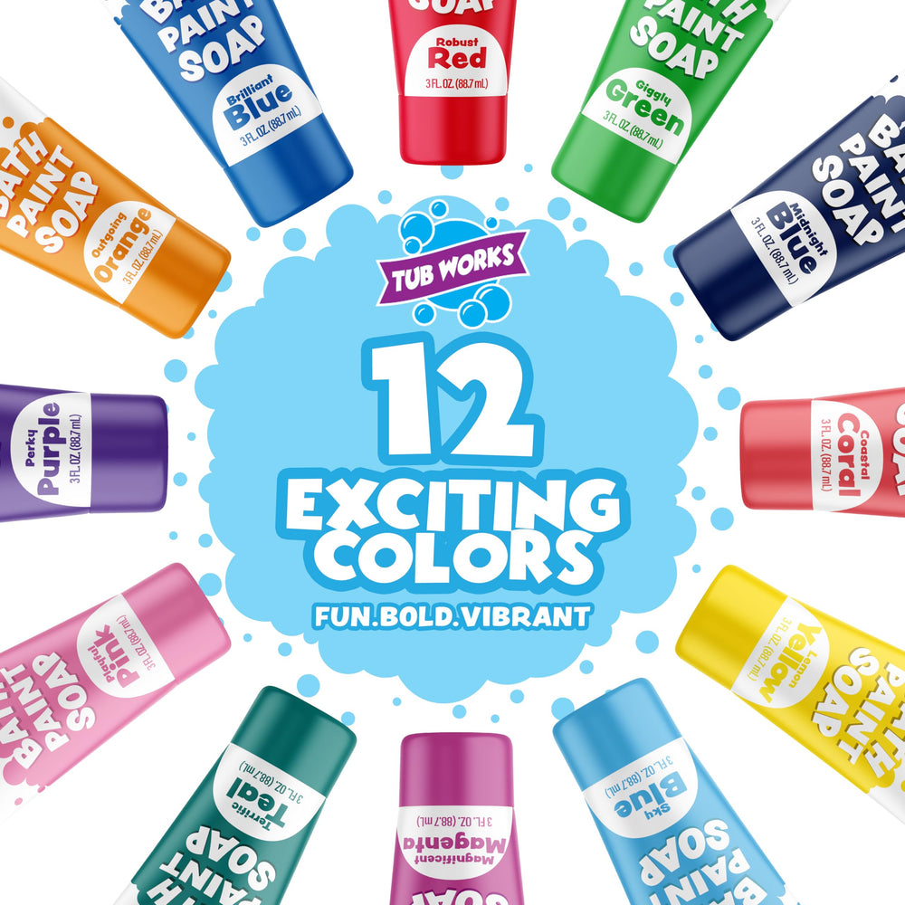 Tub Works bath paint soap green tube for color recognition and messy-free fun.