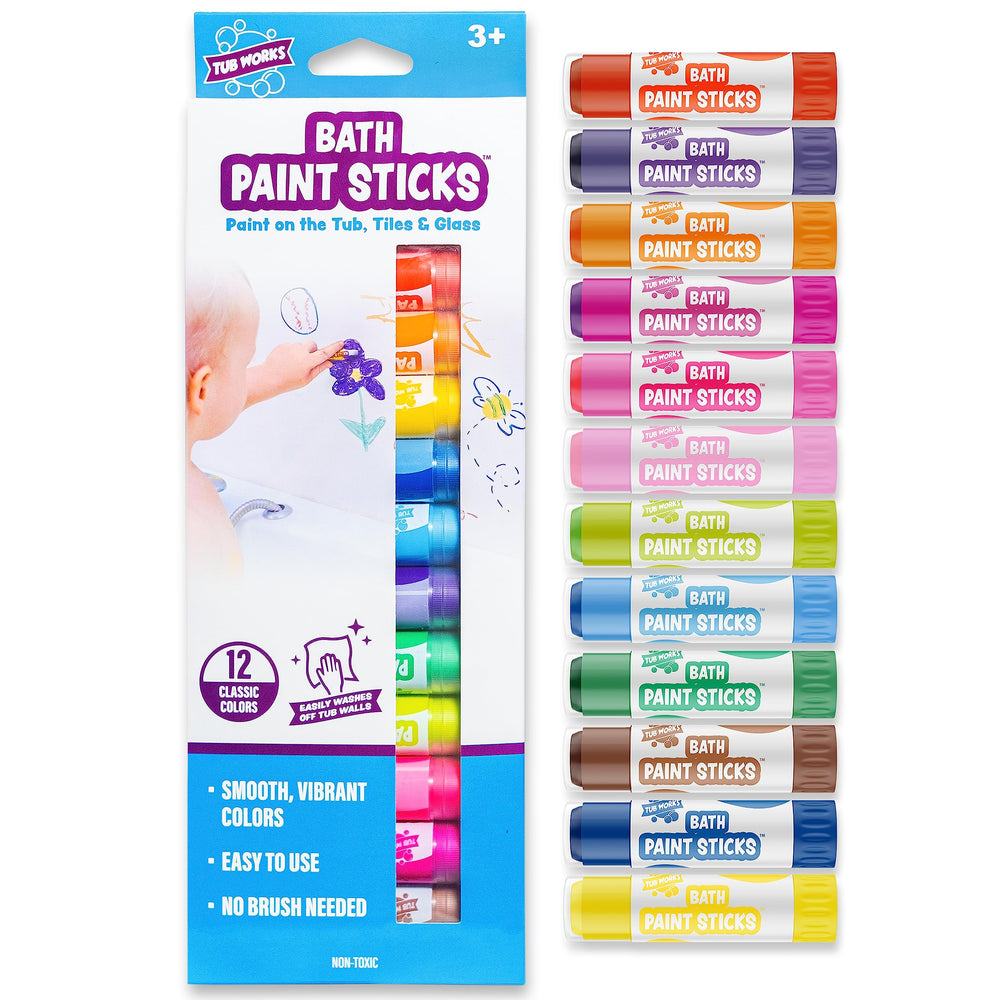 Tub Works Bath Paint Sticks on tub wall boost imaginative bath time play