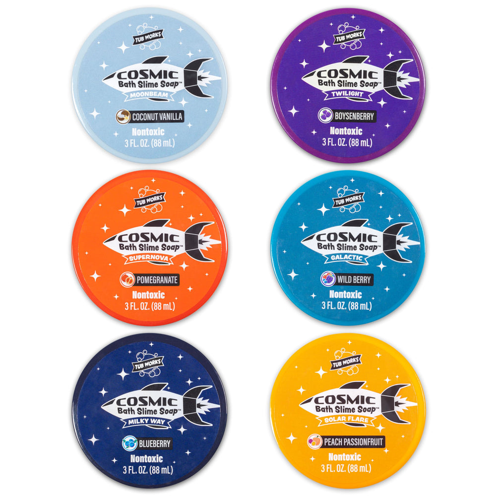 Tub Works Cosmic Bath Slime twilight boysenberry jar appealing for colorful bath play
