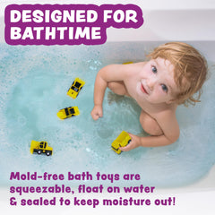 Tub Works Dump Truck no-hole toy; squeezable play with moisture resistance.
