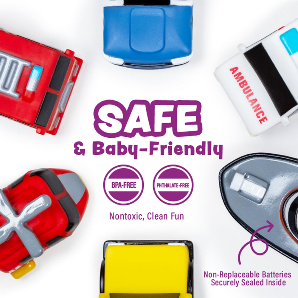 Tub Works Emergency rescue boat bath toy glows as kids splash.