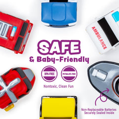 Tub Works Emergency rescue boat bath toy glows as kids splash.
