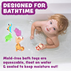 Tub Works Rainforest bath toy tiger, floats on water for interactive splash moments.