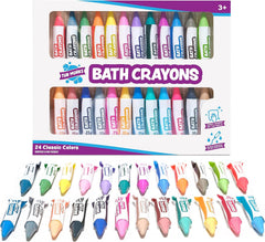 Tub Works Smooth Bath Crayons 24-pack packshot showing colorful set for bathtime fun