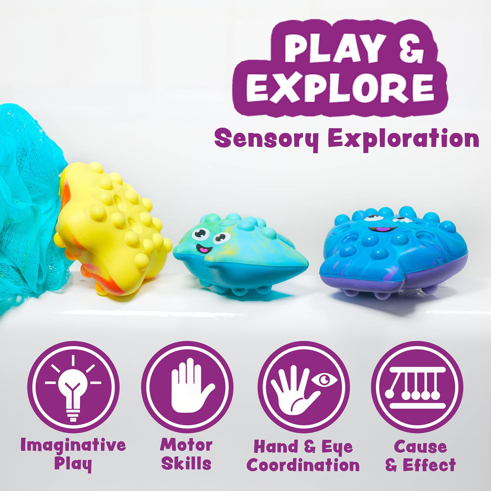 Tub Works bath toys support little hands with grip friendly design