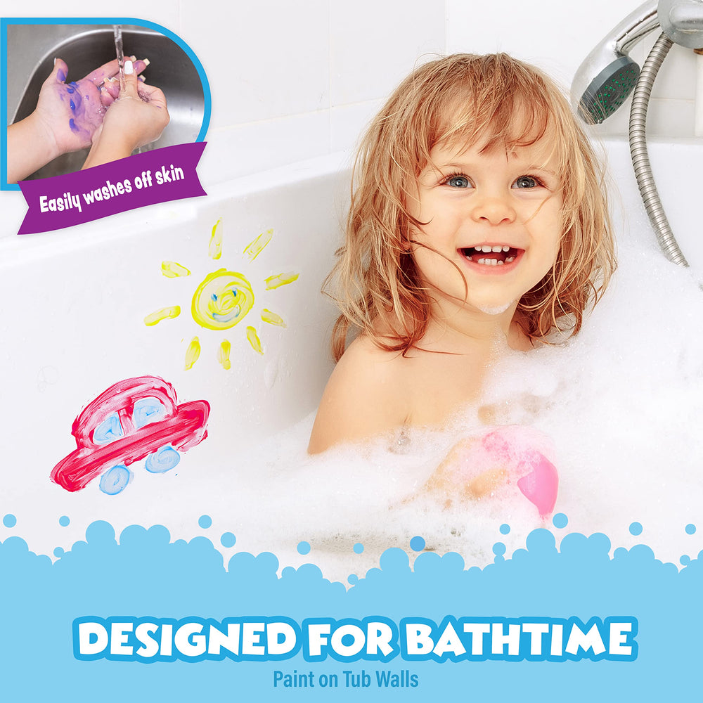 Washable bath paint design cleans easily from tub walls