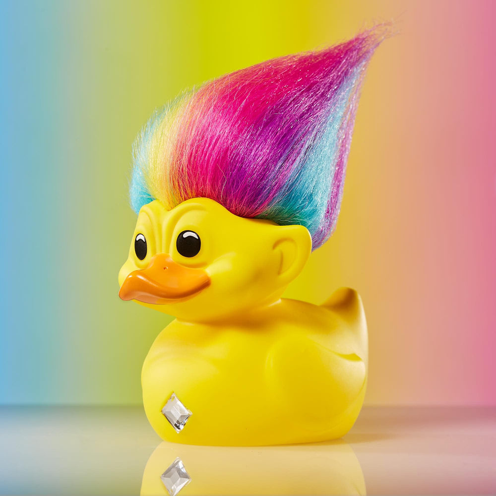 TUBBZ Rainbow Troll display box shown, ideal for gifting or shelf showcase.