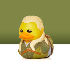 TUBBZ Legolas cosplaying duck as a collectible display piece for fans.