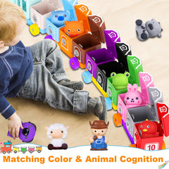 Tubkam 10 farm barn carriages invite unlock-and-lock fine motor play