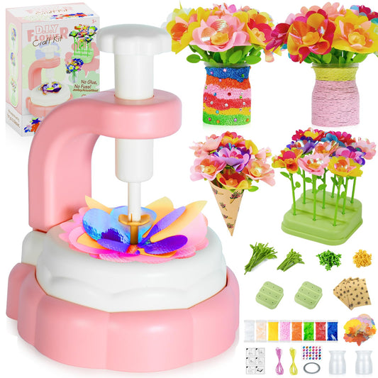 Tubkam bouquet maker kit with vibrant fabric flowers for imaginative, easy DIY fun.