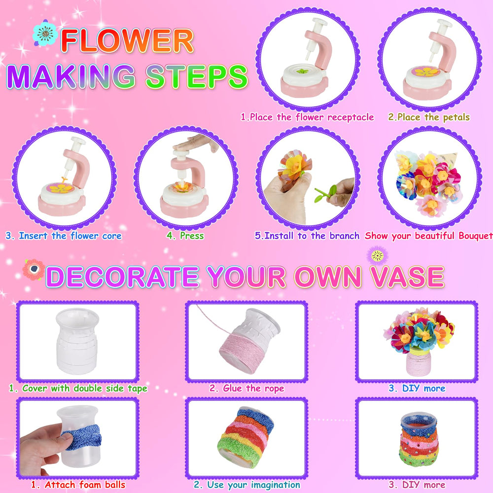 Tubkam flower receptacle and base secure DIY bouquets for display.