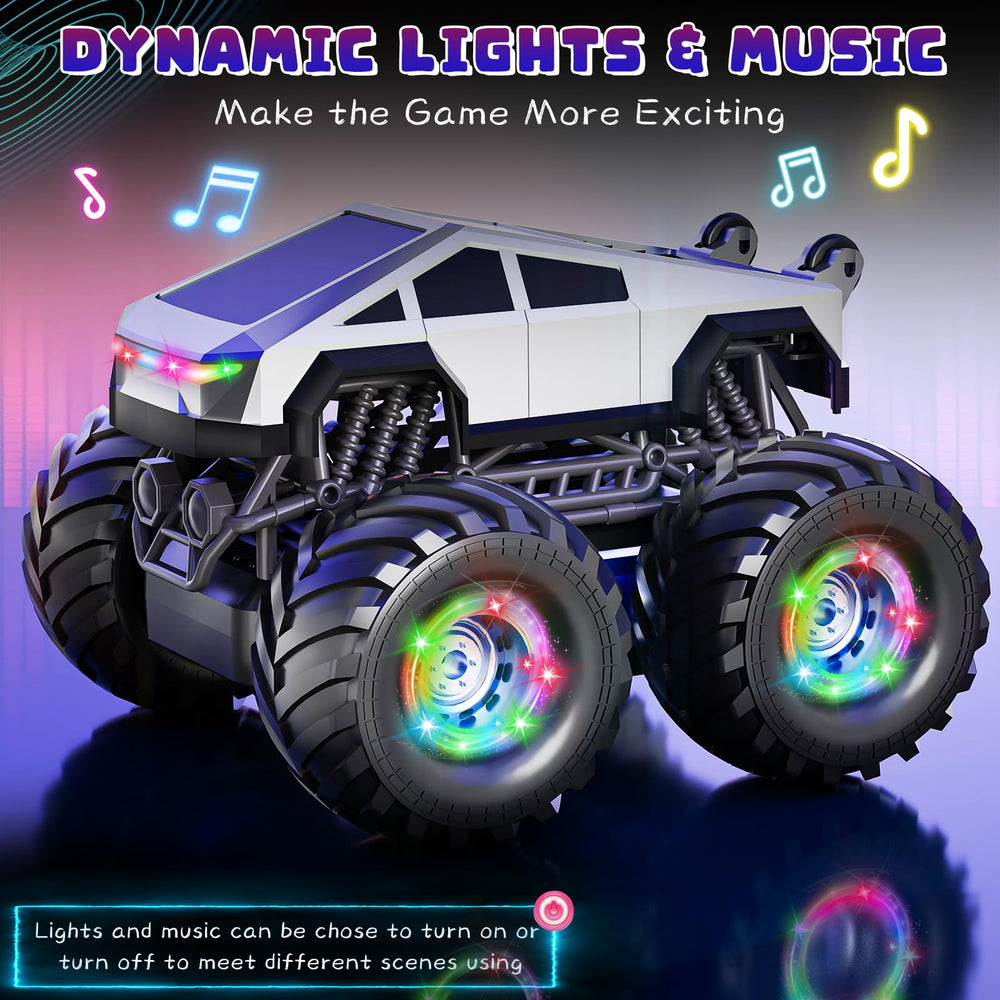 Tubkam monster truck toy featuring lights and music for immersive play.