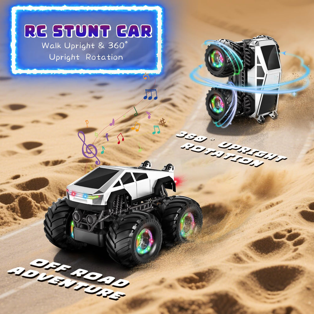 Tubkam 4WD RC car conquering varied terrains for indoor and outdoor fun.