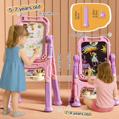 Tubokoro adjustable-height easel grows with children through growth spurts