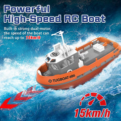 Tucraew RC Boat side view highlights compact, beginner-friendly handling