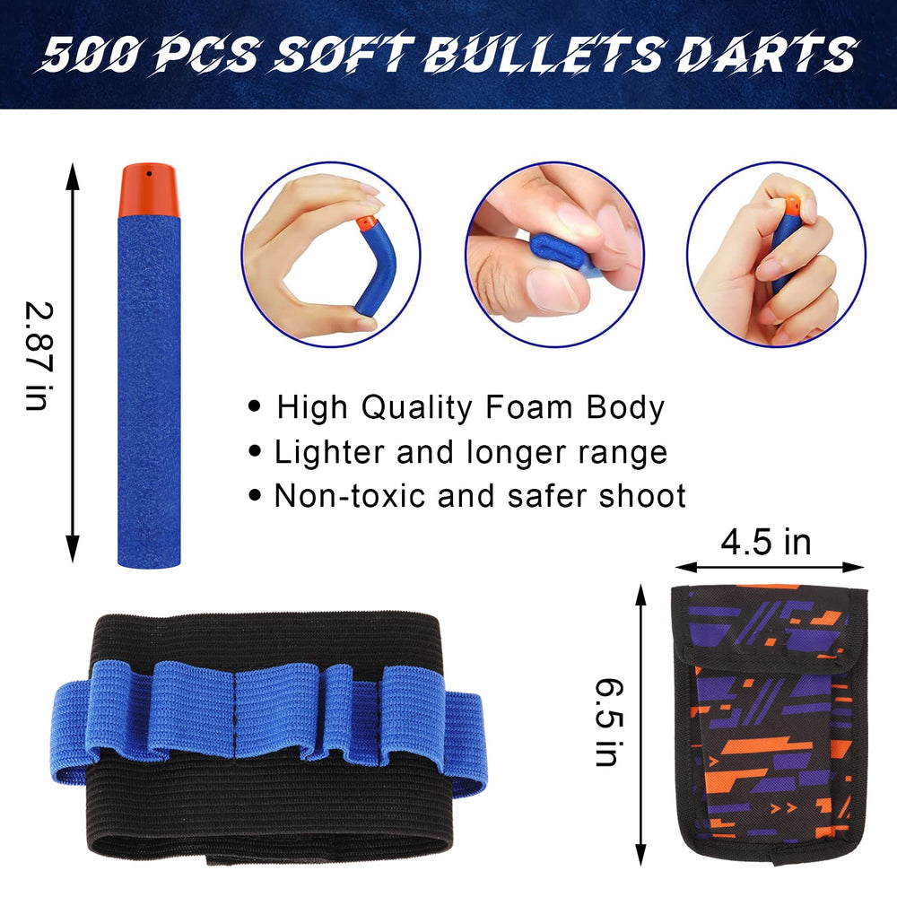Tudaymol Nerf bullets with wristbands included for quick reloads on the field