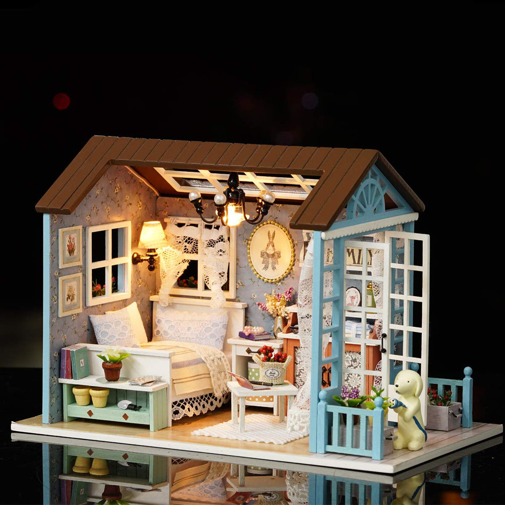 TuKIIE Forest Times assembled dollhouse display, ready to showcase the finished model.