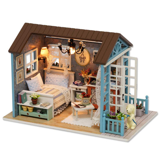 TuKIIE Forest Times box view of the dollhouse kit, ideal for tabletop display.