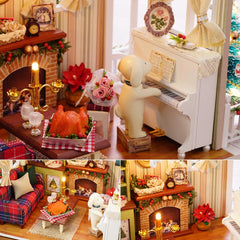 TuKIIE DIY Miniature Dollhouse Kit wooden parts support hands on learning