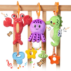 TUMAMA Kids marine lobster toy with teether promotes grasping and teething exploration