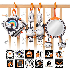 TUMAMA KIDS black-white tummy-time mirror supports visual tracking for newborns.