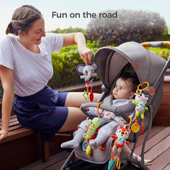 Tumama Kids crib hanging cow toy helps tracking with bright patterns.