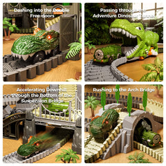 Tumama Kids dinosaur race cars with lights add excitement to playtime.