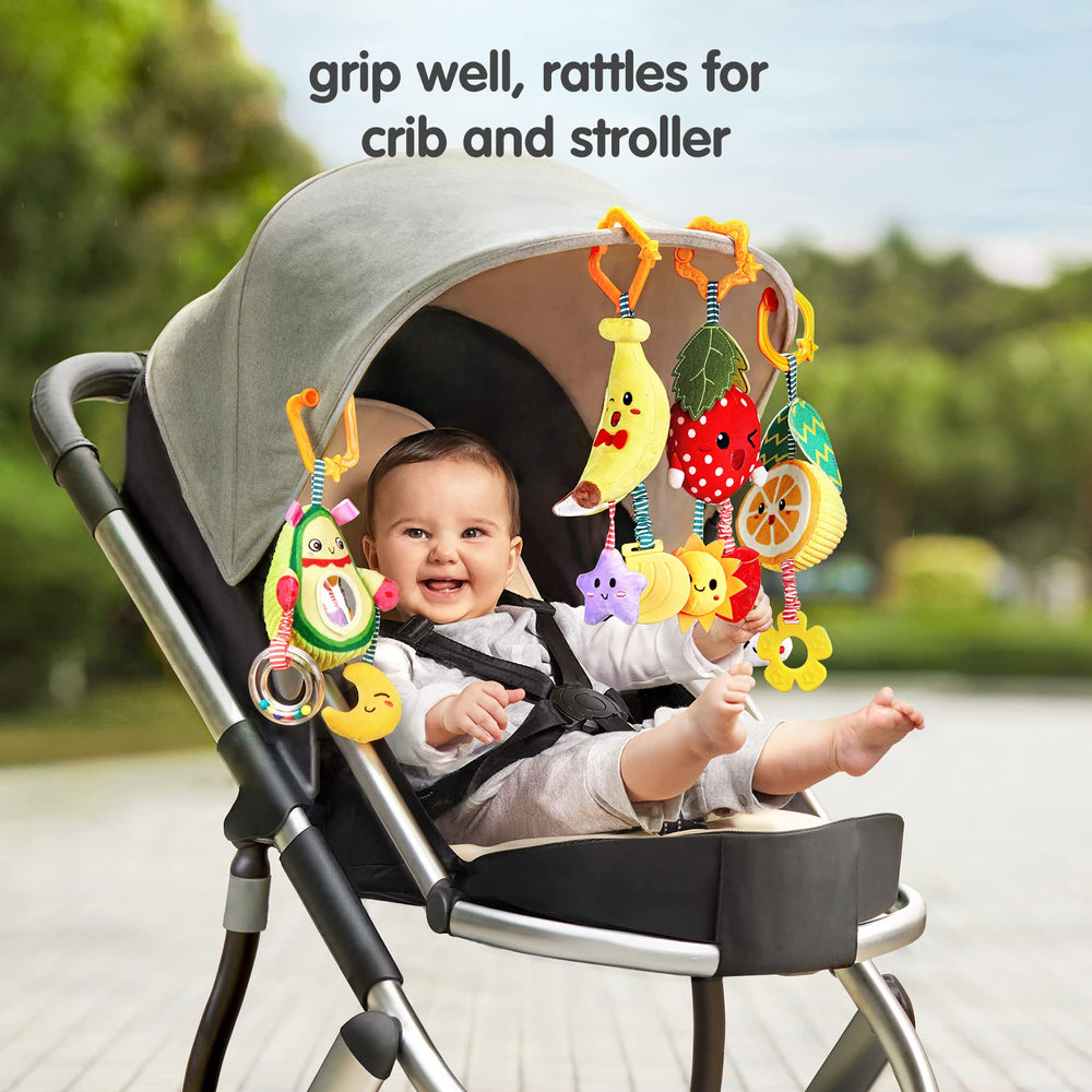 TUMAMA Kids orange fruit rattle with teether soothes gums