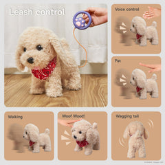 TUMAMA KIDS plush puppy head nods for lifelike interaction during playtime.