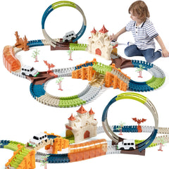 TUMAMA KIDS Race Track assembly view promotes creative construction and family play